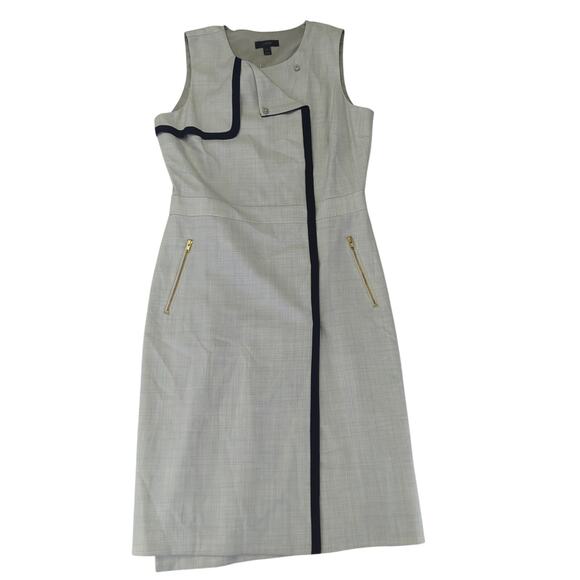 J.CREW Wrap Dress Super 120s 100% Wool Sleeveless Dress B8169 Women's 6 Snaps - Picture 1 of 11